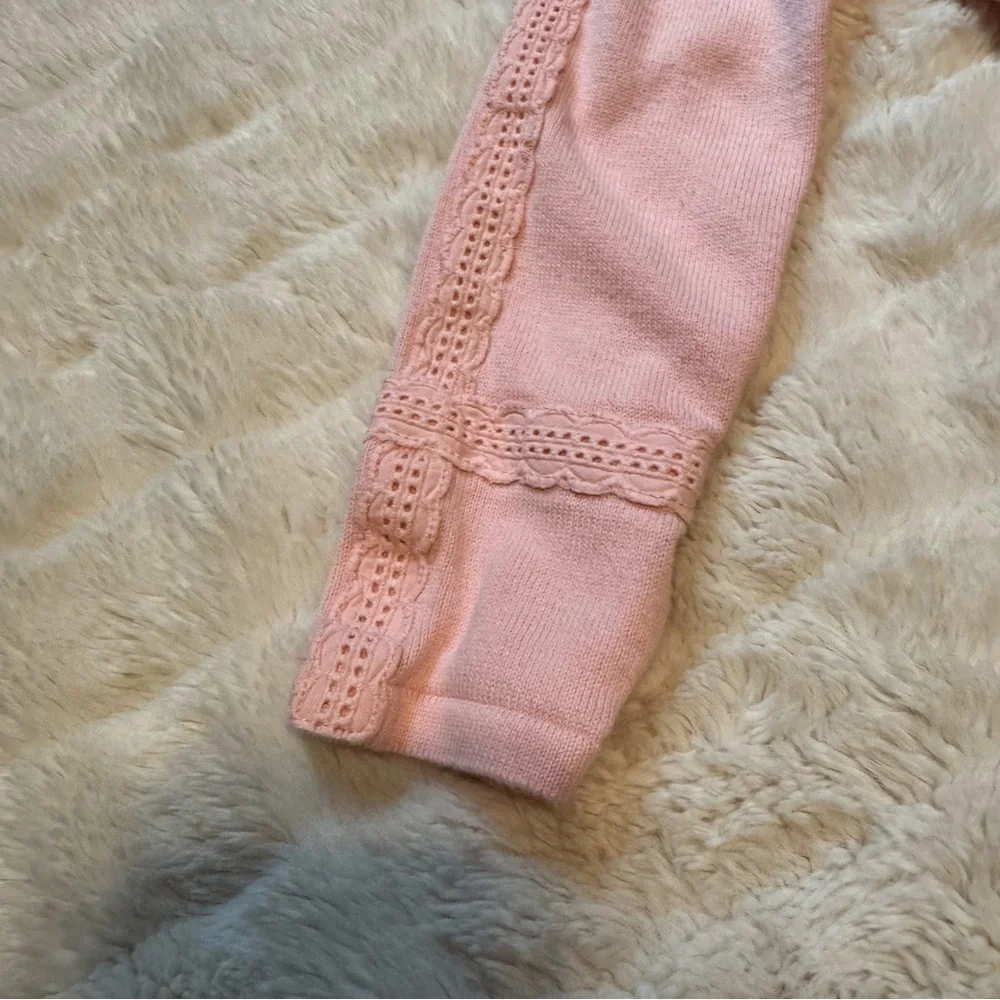 Janie and Jack Pink Knit Cropped Cardigan